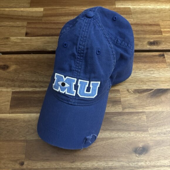 Monsters University Hat Disney Parks Adult Mike Wazowski  Blue Dad Cap Pixar - Picture 2 of 8